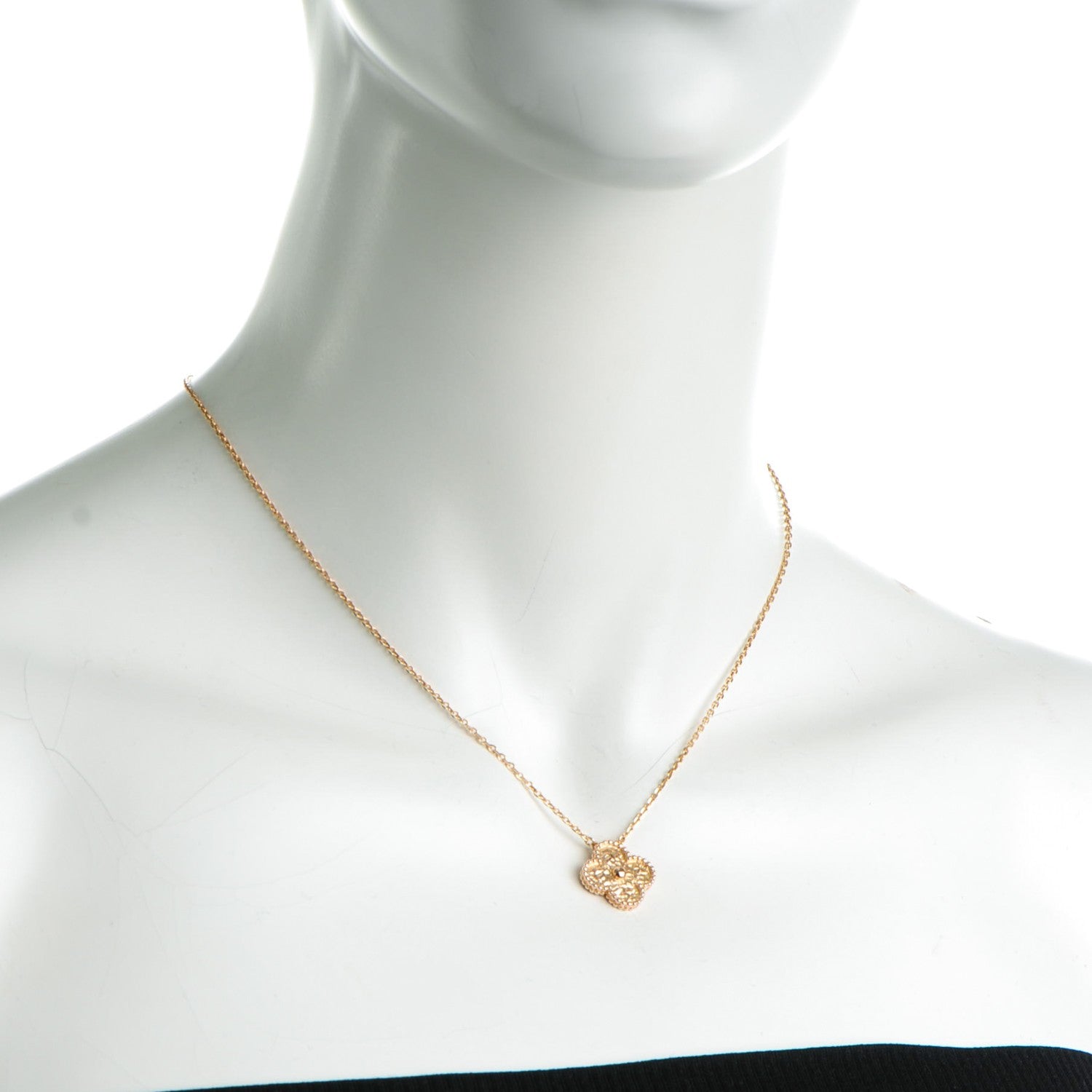 Van Cleef & Arpels 18K Rose Gold Vintage Alhambra Pendant Necklace 2 of 5