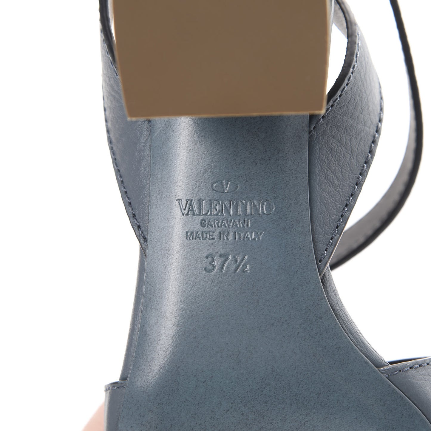 Grainy Cowhide VLogo 60mm Sandals 37.5 Amadeus
