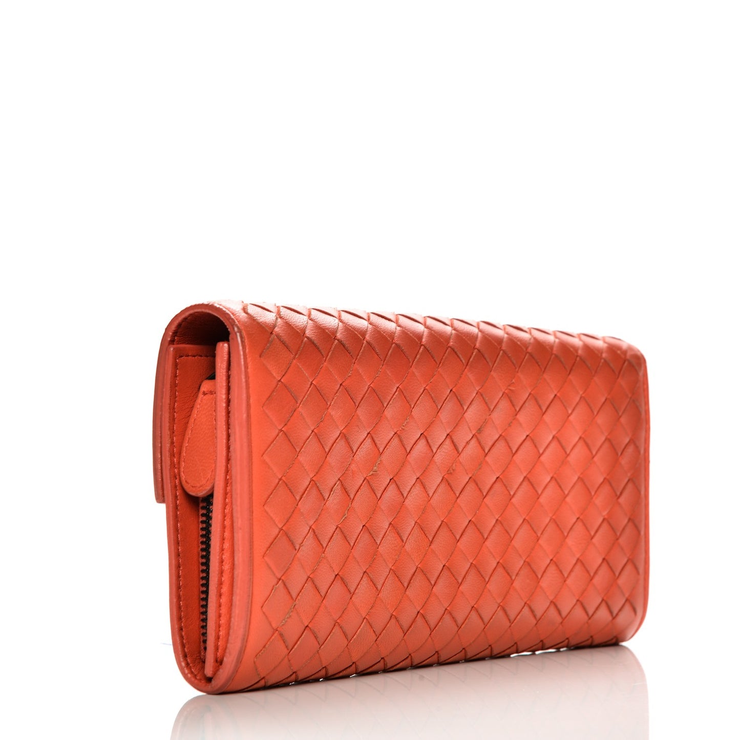 Nappa Intrecciato Continental Flap Wallet Magma