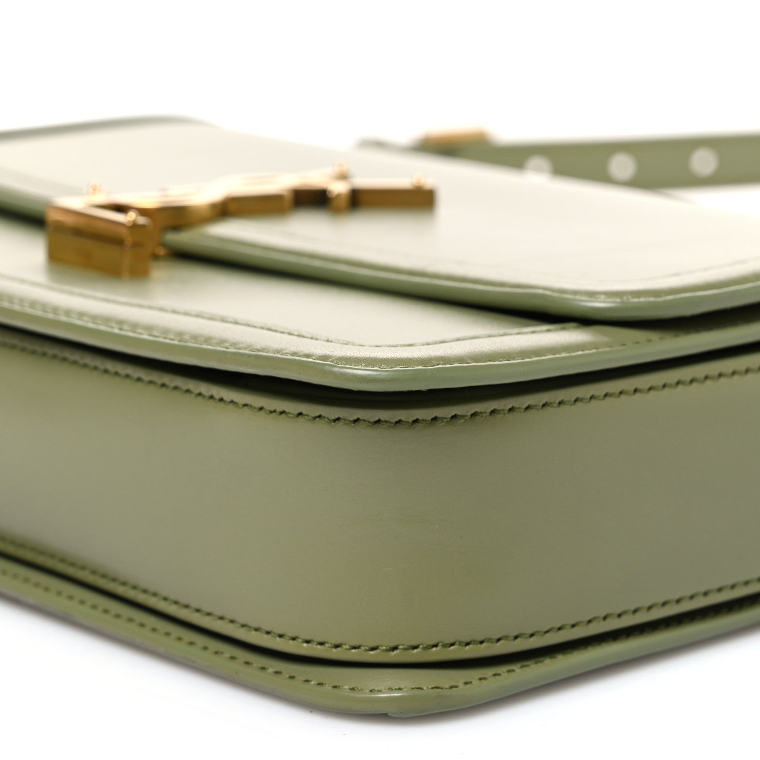 Saint Laurent Box Calfskin Monogram Medium Solferino Satchel Light Sage 10 of 11