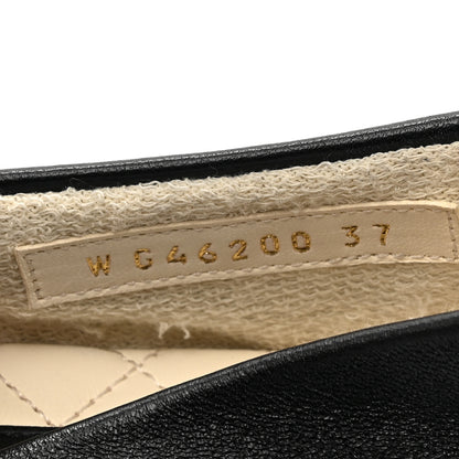 Chanel Lambskin Cap Toe CC Mary Jane Flats 37 Black 9 of 9