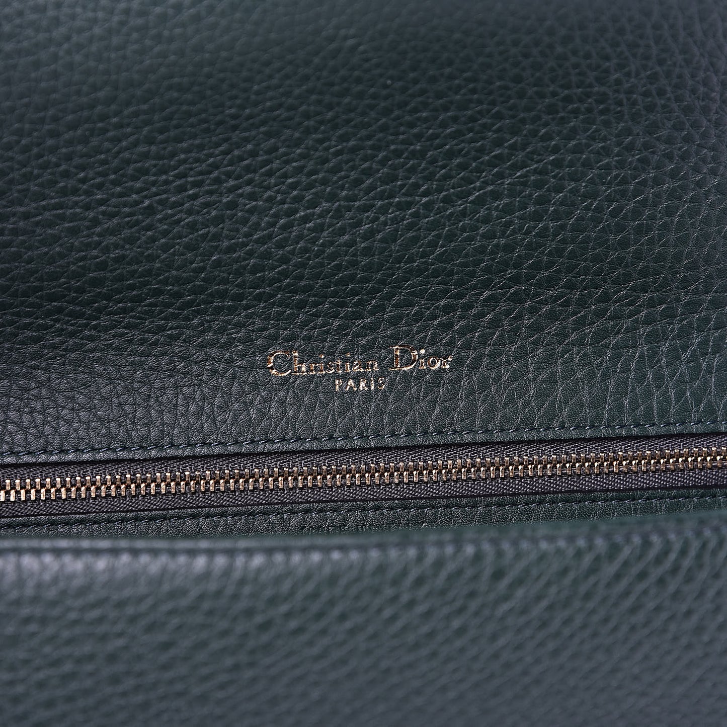 Grained Calfskin Medium Diorama Flap Bag Green