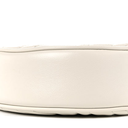 Gucci Calfskin Matelasse Mini GG Marmont Round Shoulder Bag White 10 of 10