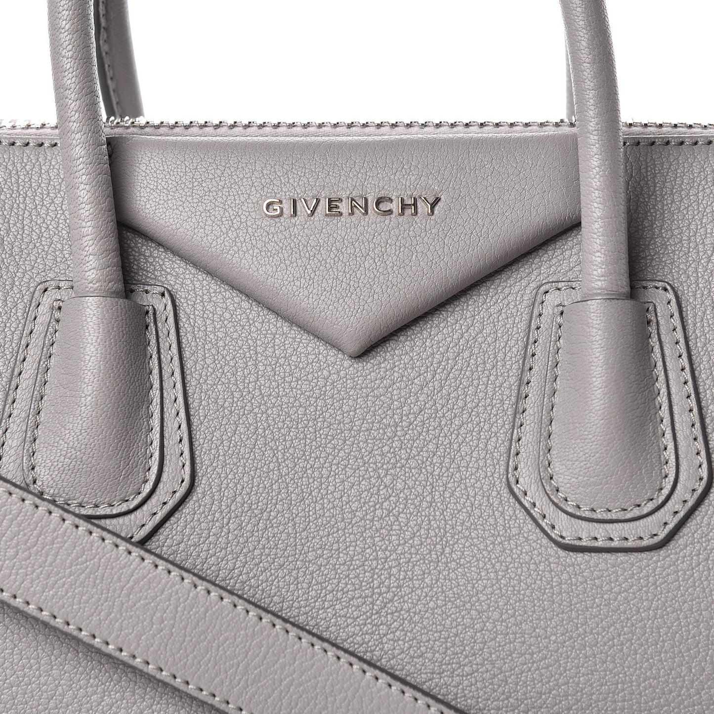 Sugar Goatskin Small Antigona Pearl Grey