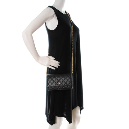 Chanel Caviar Quilted Wallet On Chain WOC Black 2 of 8