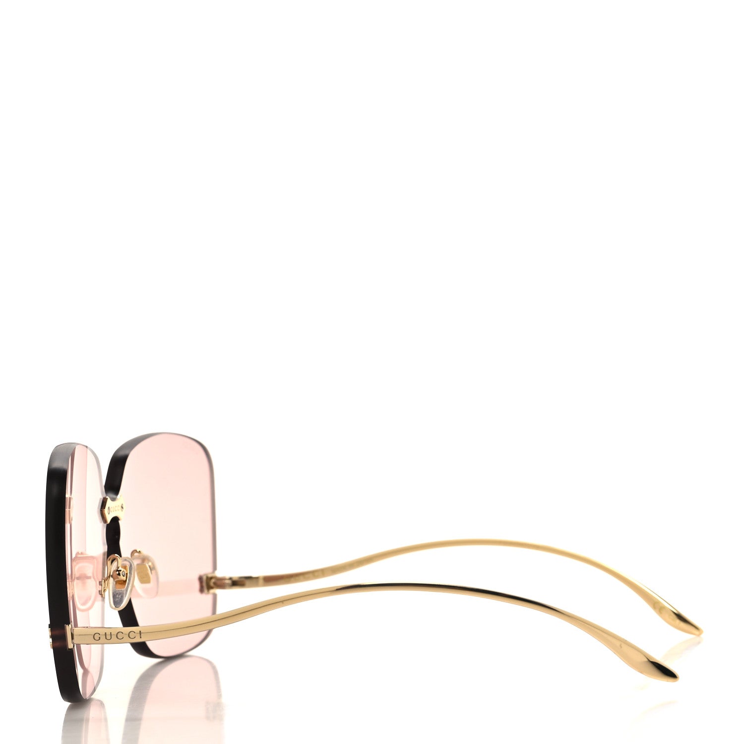 Gucci Rimless Sunglasses GG0352S Gold Flash Pink 3 of 8