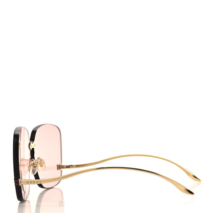 Gucci Rimless Sunglasses GG0352S Gold Flash Pink 3 of 8