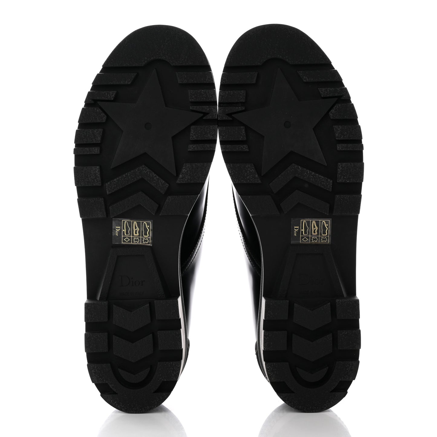 Brushed Calfskin Rubber Dioriron Derby Flat Shoes 41 Black