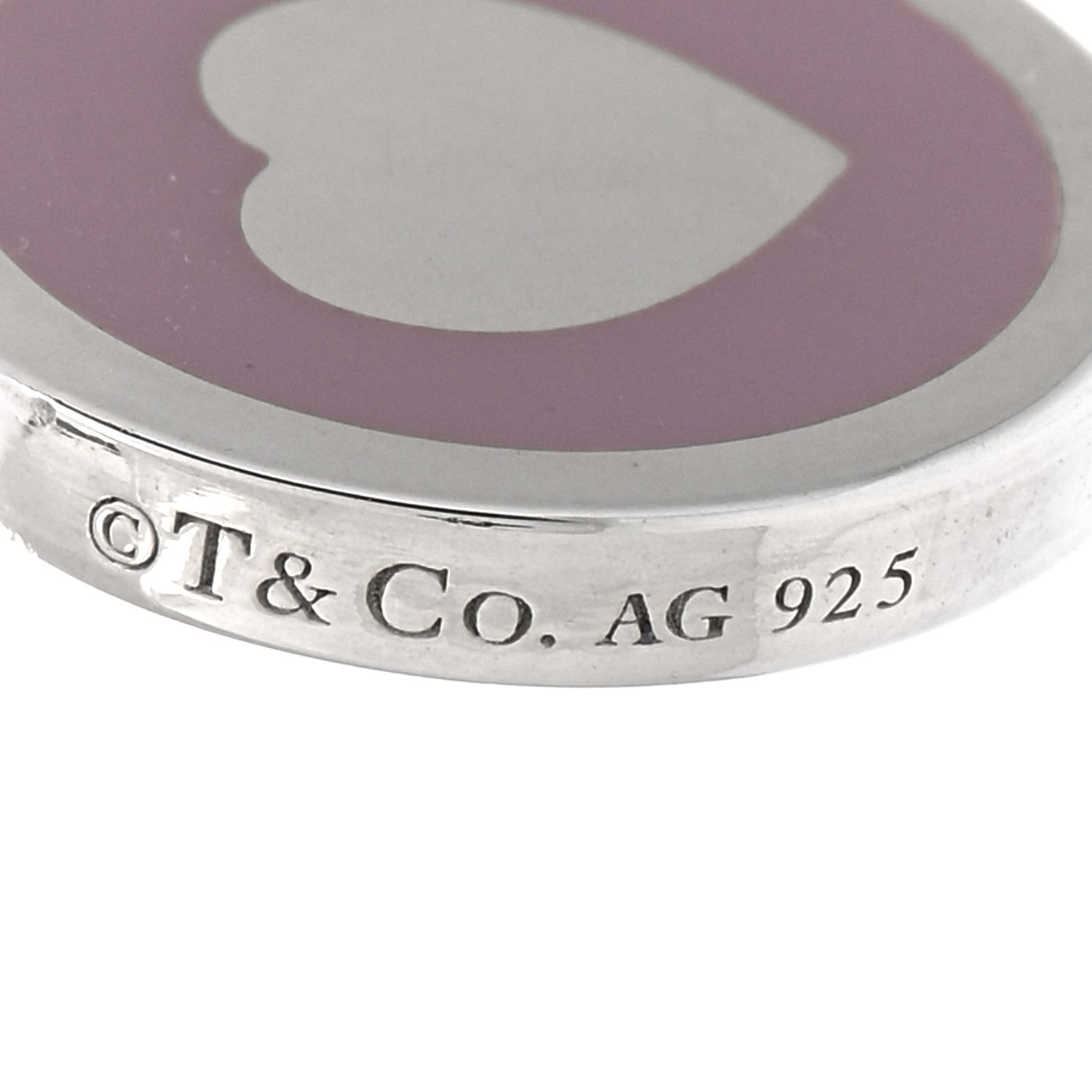 Tiffany Sterling Silver Enamel Keys Heart Key Pendant Lavender 3 of 3