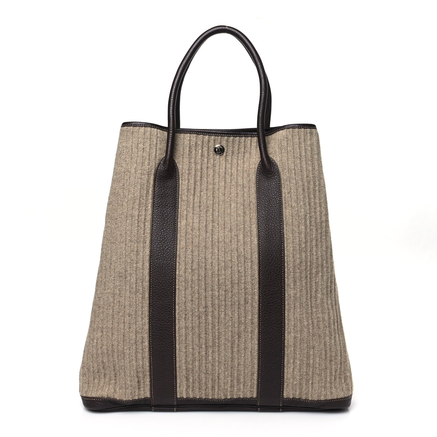 Wool Ribbed Negonda Vertical Garden Party Marron Fonce