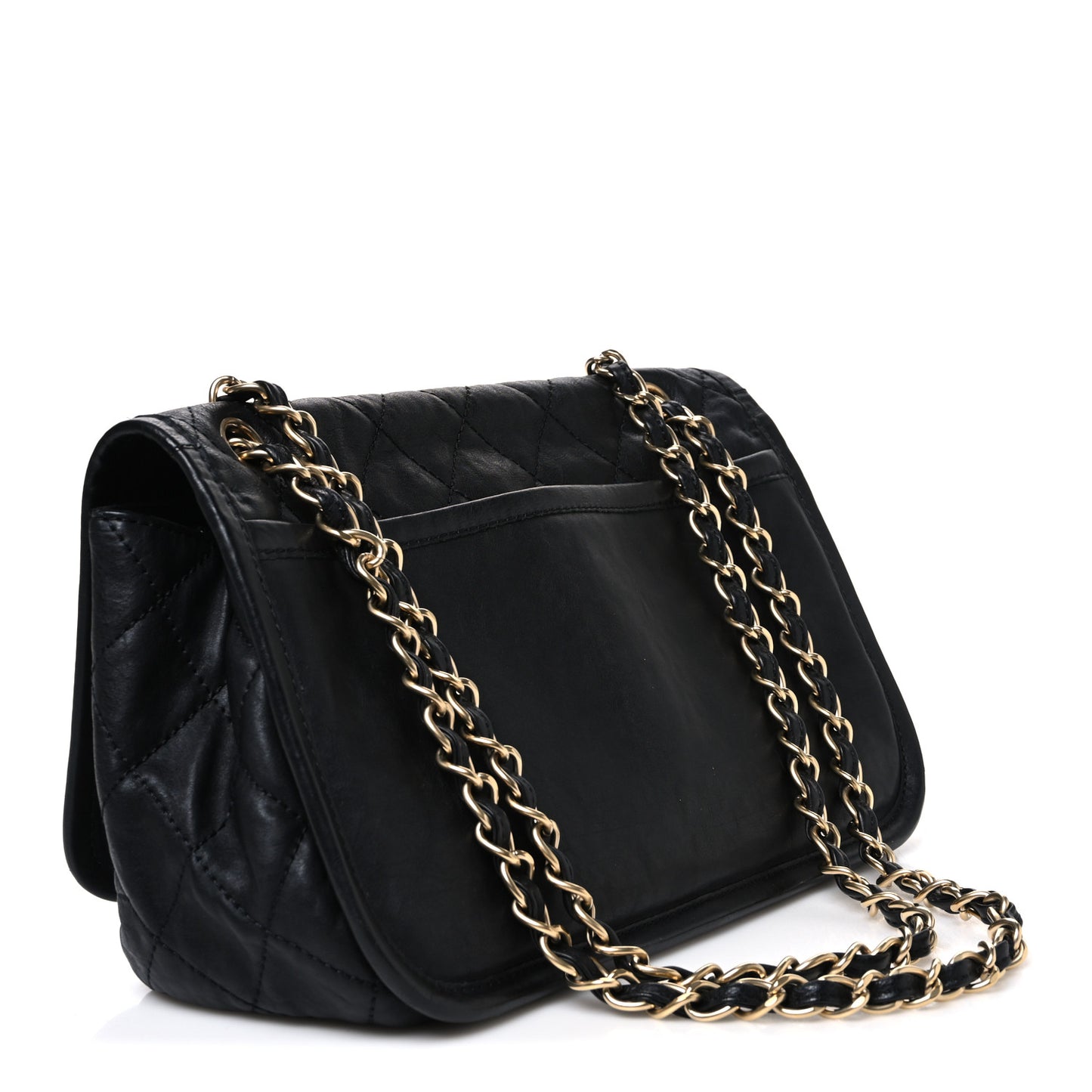 Aged Calfskin Quilted 2.55 Reissue Chain Flap Black