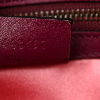 Gucci Velvet Matelasse Embroidered Small GG Marmont Shoulder Bag Fuchsia Violet Cyclamen 7 of 10