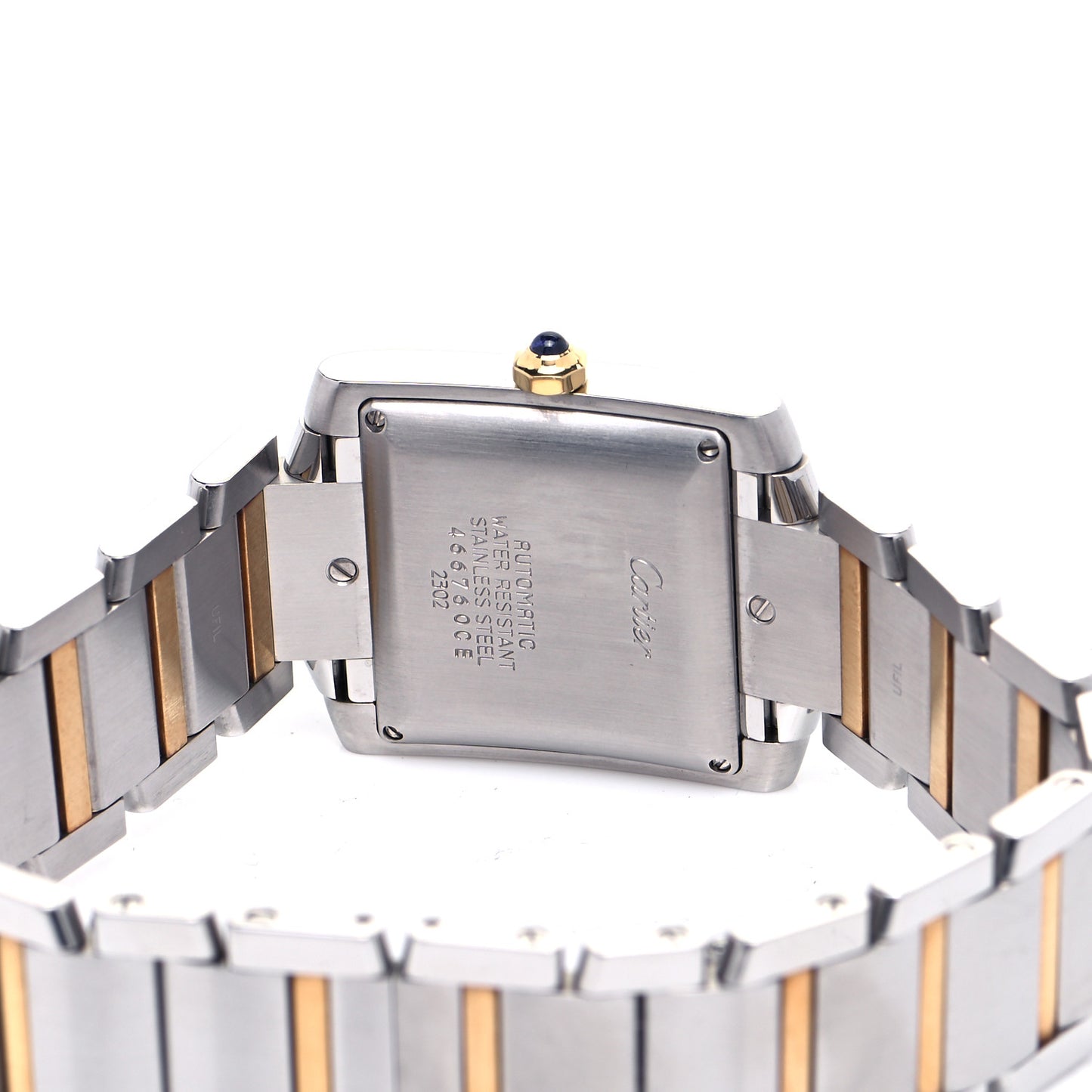 Stainless Steel 18K Yellow Gold 28mm Tank Francaise Automatic Watch