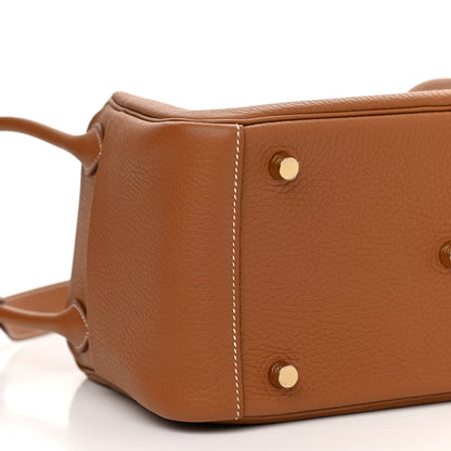 Hermes Taurillon Clemence Lindy 26 Gold 8 of 10