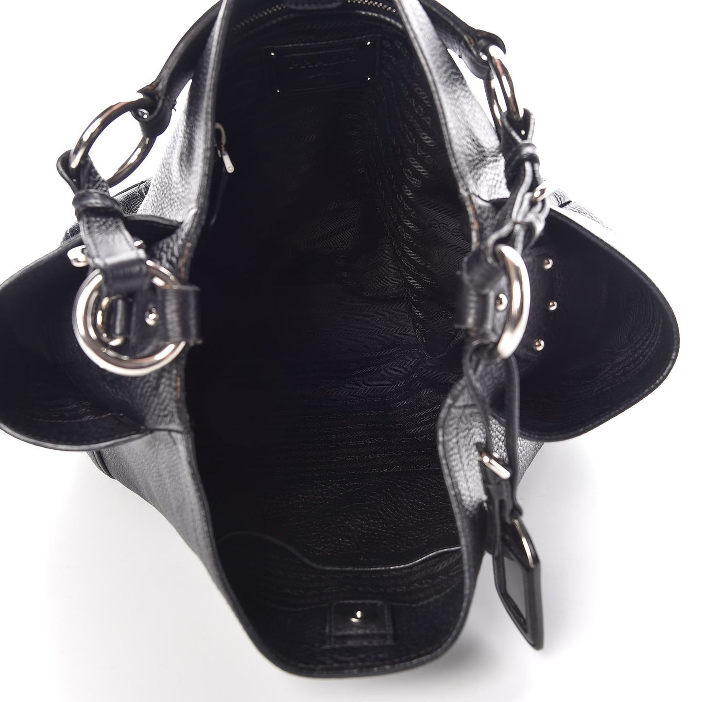 Vitello Daino Side Pocket Hobo Black