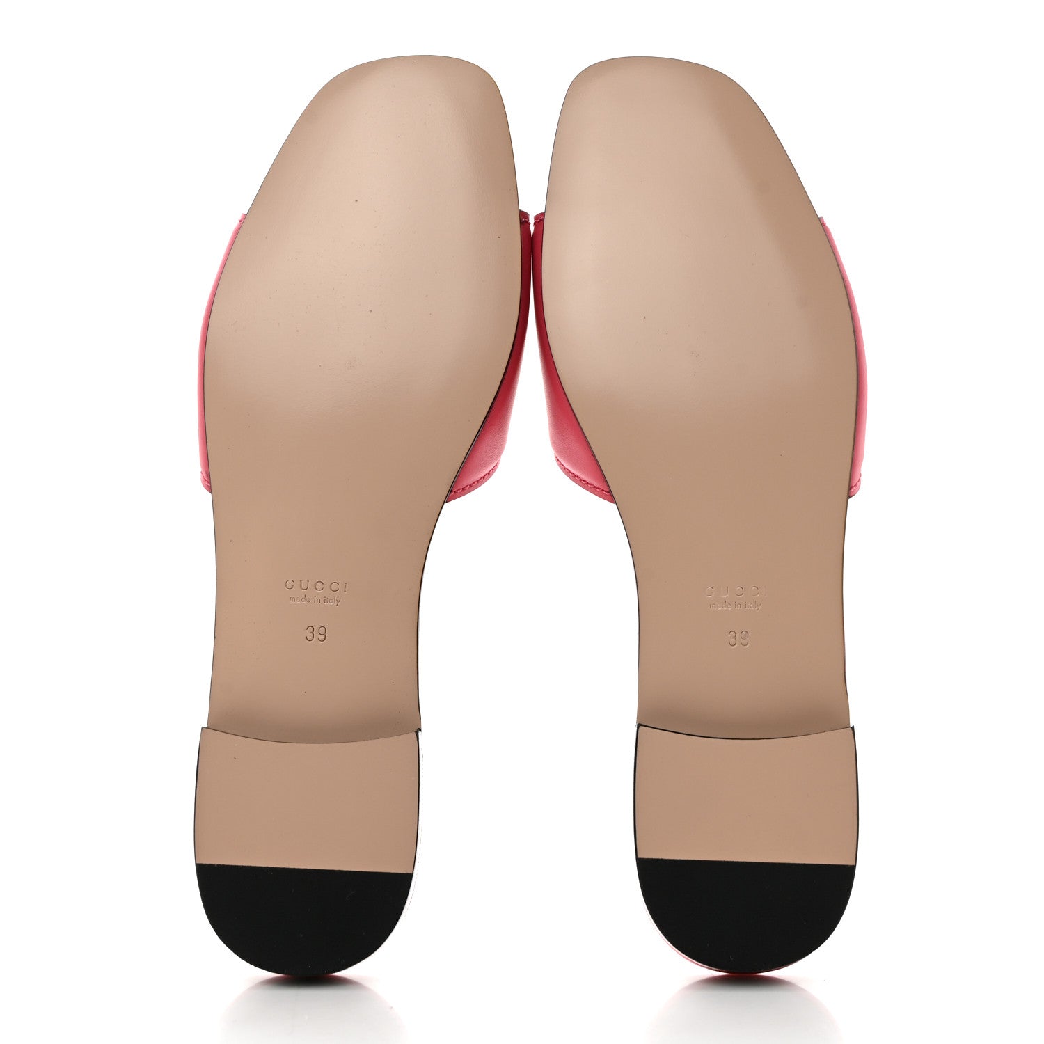 Gucci Cosmos Softy Calfskin Interlocking G Cut Out Slide Sandals 39 Rhodamine Pink 5 of 8