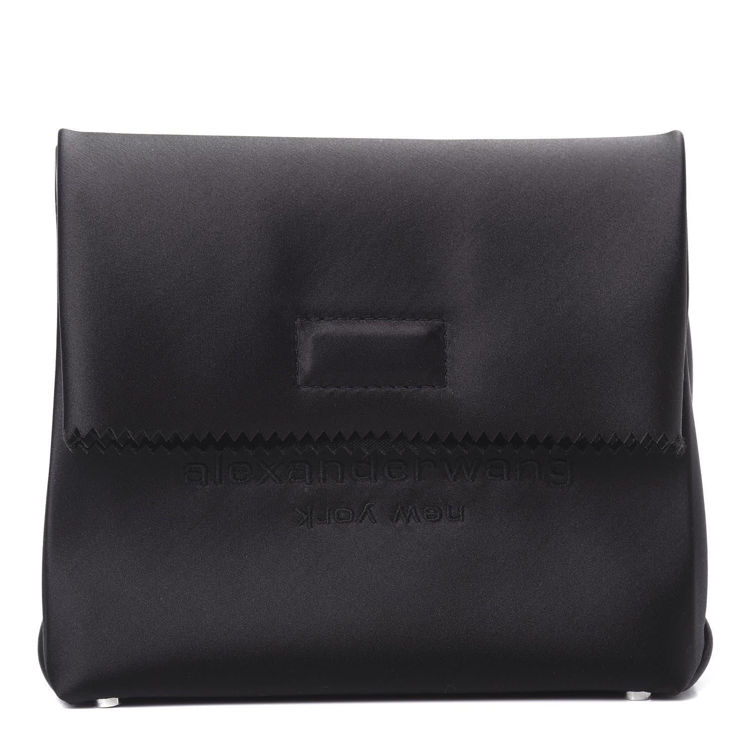 Alexander Wang Satin Lunch Bag Clutch Black 1 of 6