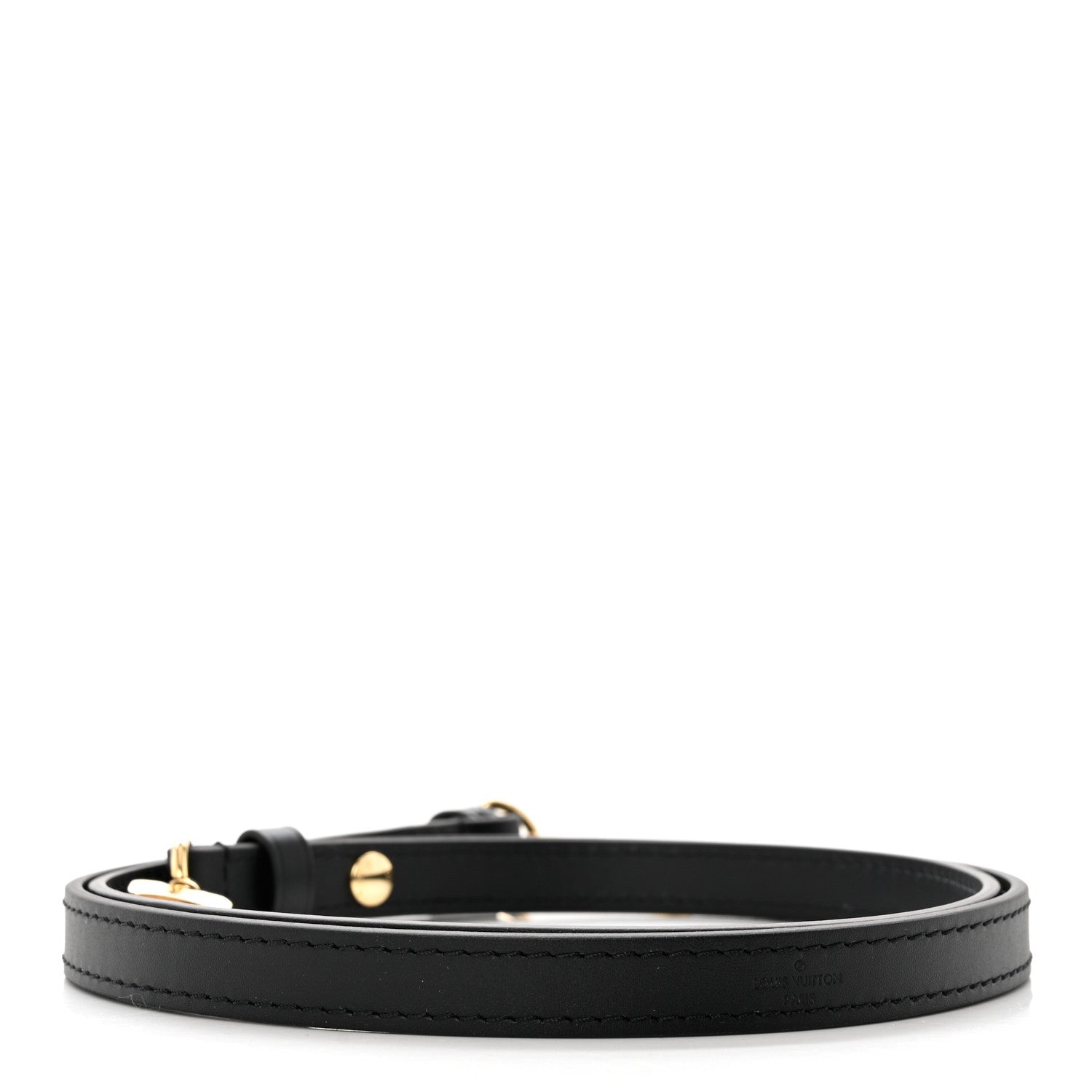 Louis Vuitton Calfskin 16mm Adjustable Shoulder Strap Black 2 of 4