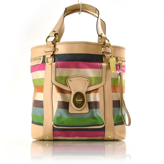 FASHIONPHILE COACHCanvasOxfordLegacyRainbow10760 1 of 9
