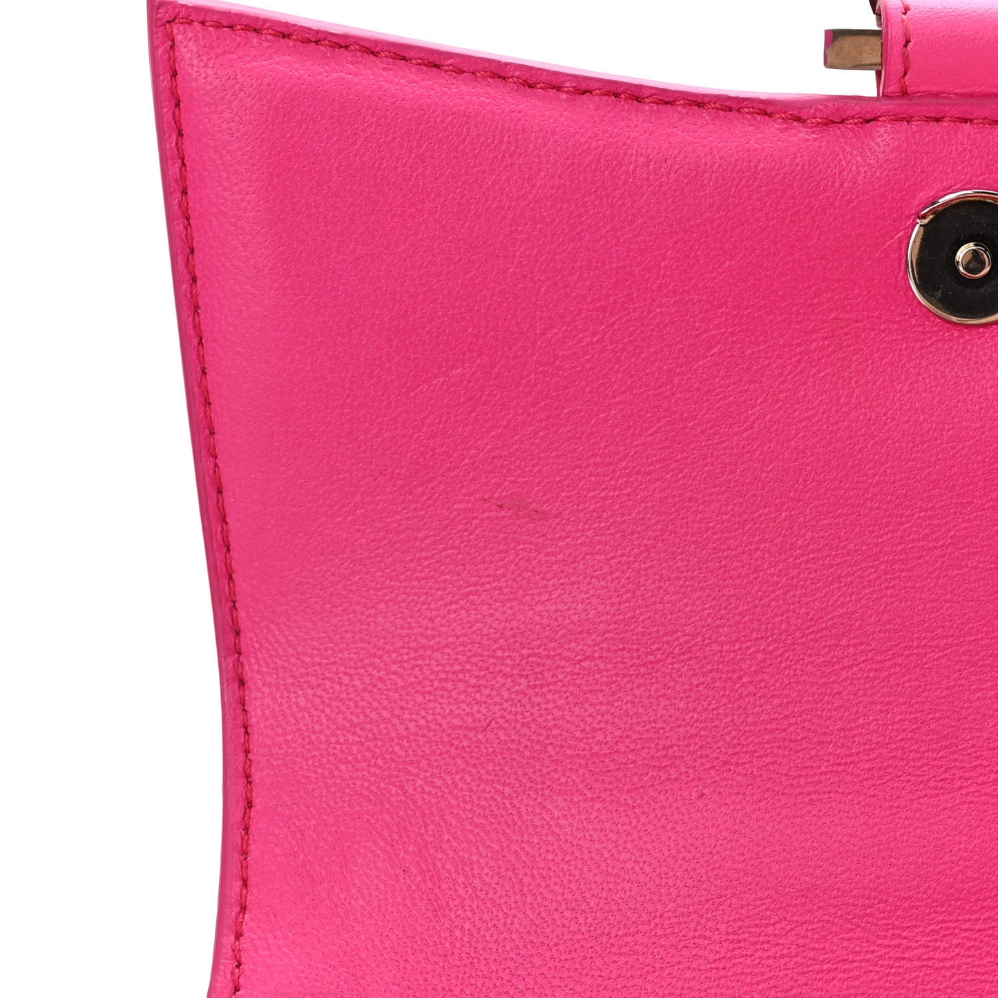 Smooth Calfskin Graffiti Hourglass Top Handle Bag XS Acid Fuchsia Black