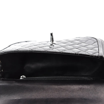 Chanel Lambskin Patent Classic Twist Crescent Flap Bag Black 5 of 10