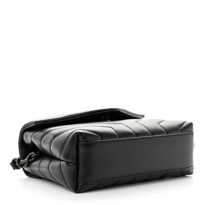 Saint Laurent Calfskin Y Quilted Monogram Monochrome Toy Loulou Crossbody Bag Black 4 of 11
