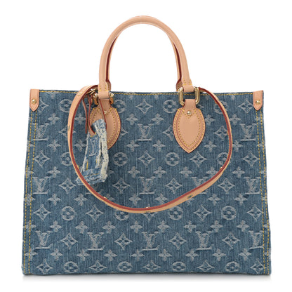 Louis Vuitton Monogram Denim Onthego MM Blue 1 of 9