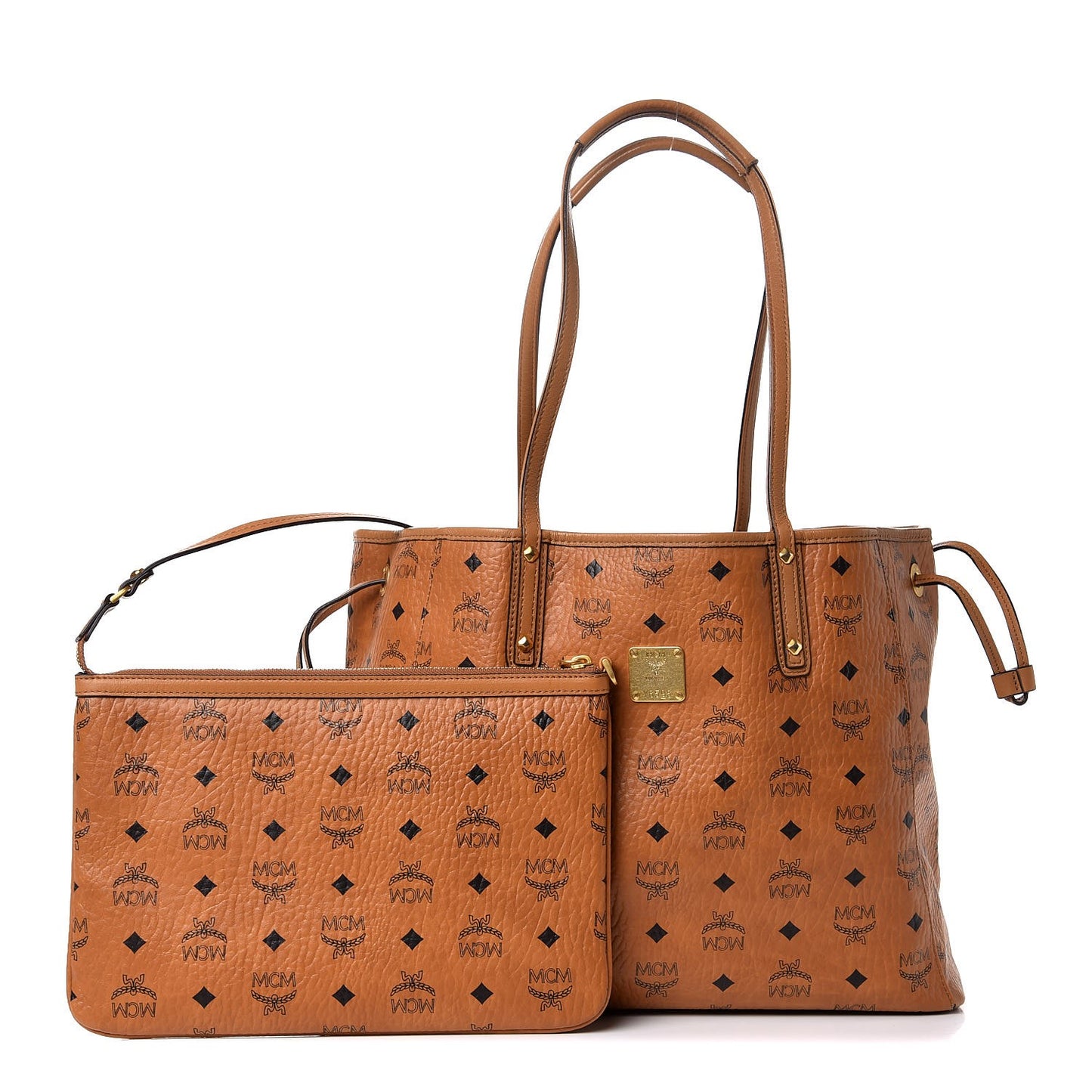 Visetos Medium Reversible Shopping Tote Cognac