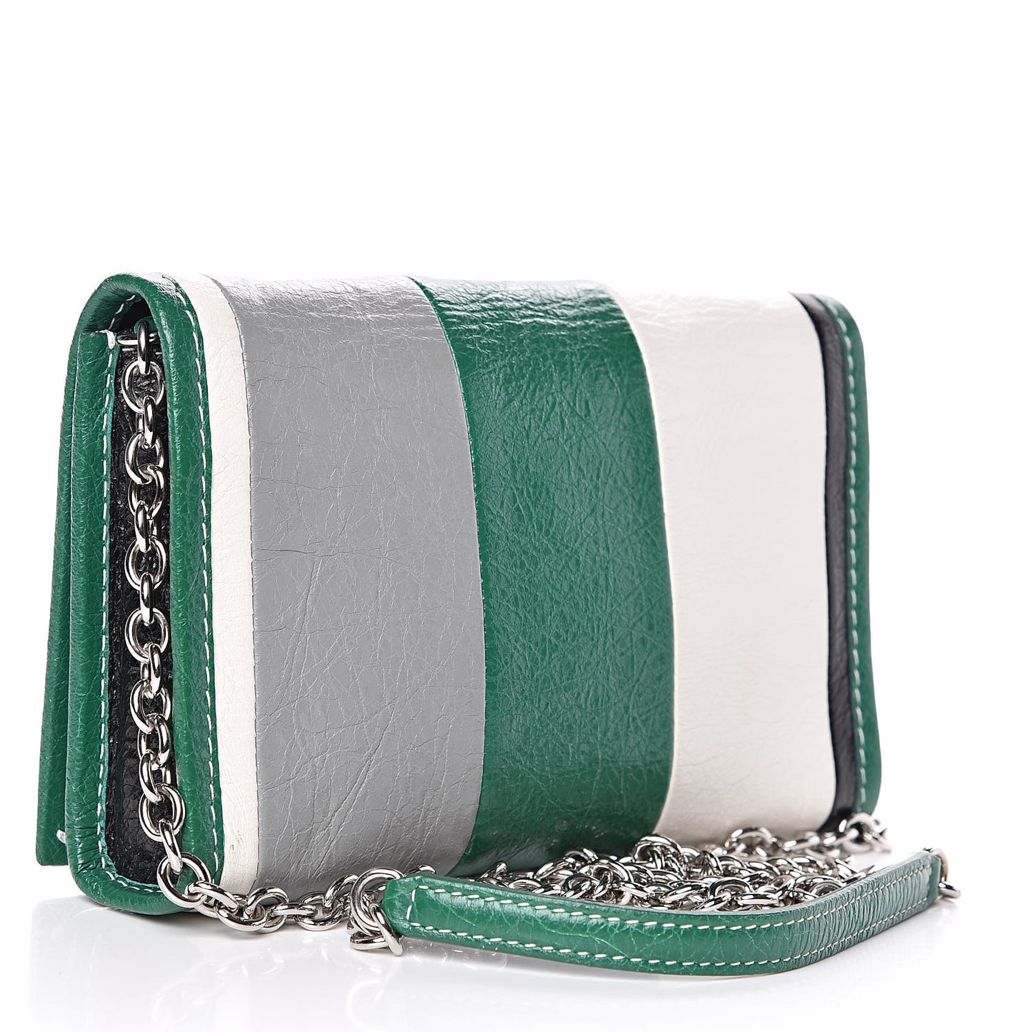 Agneau Arena Multicolore Bazar Chain Shoulder Bag Green Grey Black