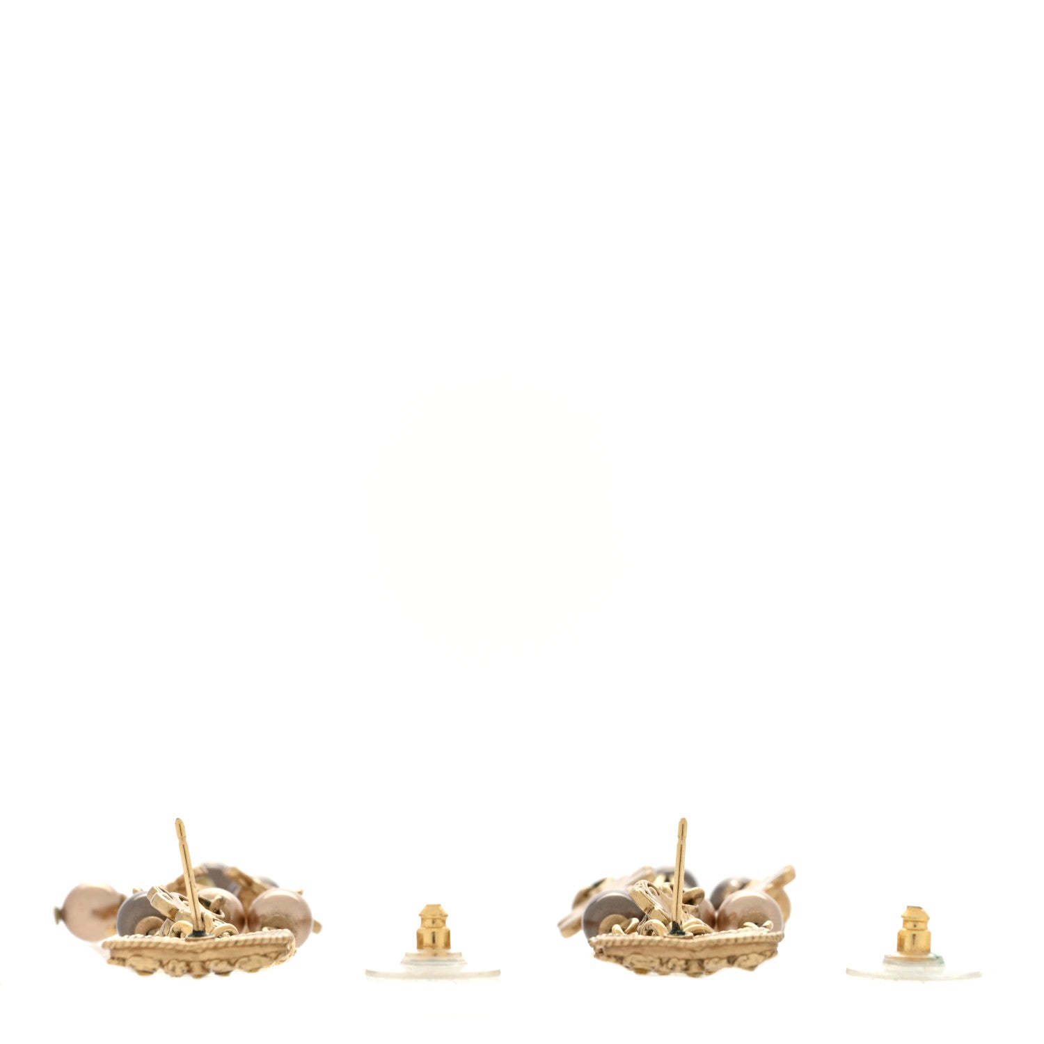 Chanel Chain Pearl Flower Dangle Earrings in Gold Gold 3 of 5