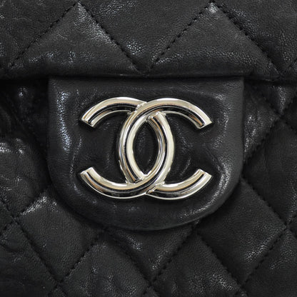 Chanel Washed Lambskin Chain Around Maxi Flap Bag Black 10 of 10