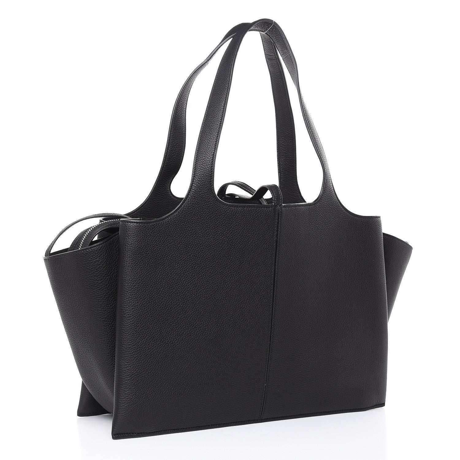 Celine Baby Grained Calfskin Medium Tri-Fold Bag Black 3 of 9