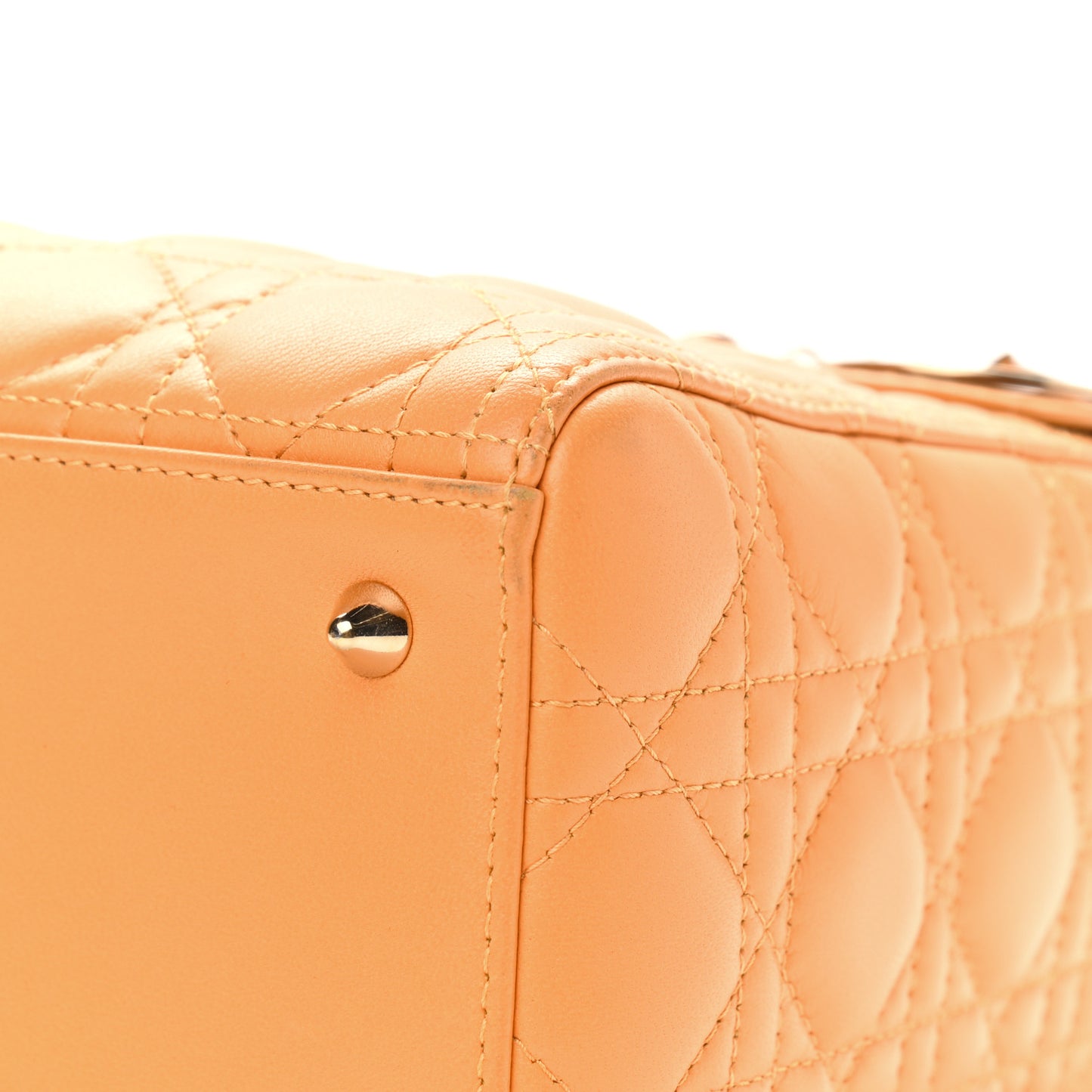 Lambskin Cannage Medium Lady Dior Orange