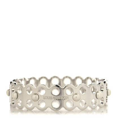 Louis Vuitton Metal Pearl Narrow Hide and Seek Bracelet M Silver 1 of 5