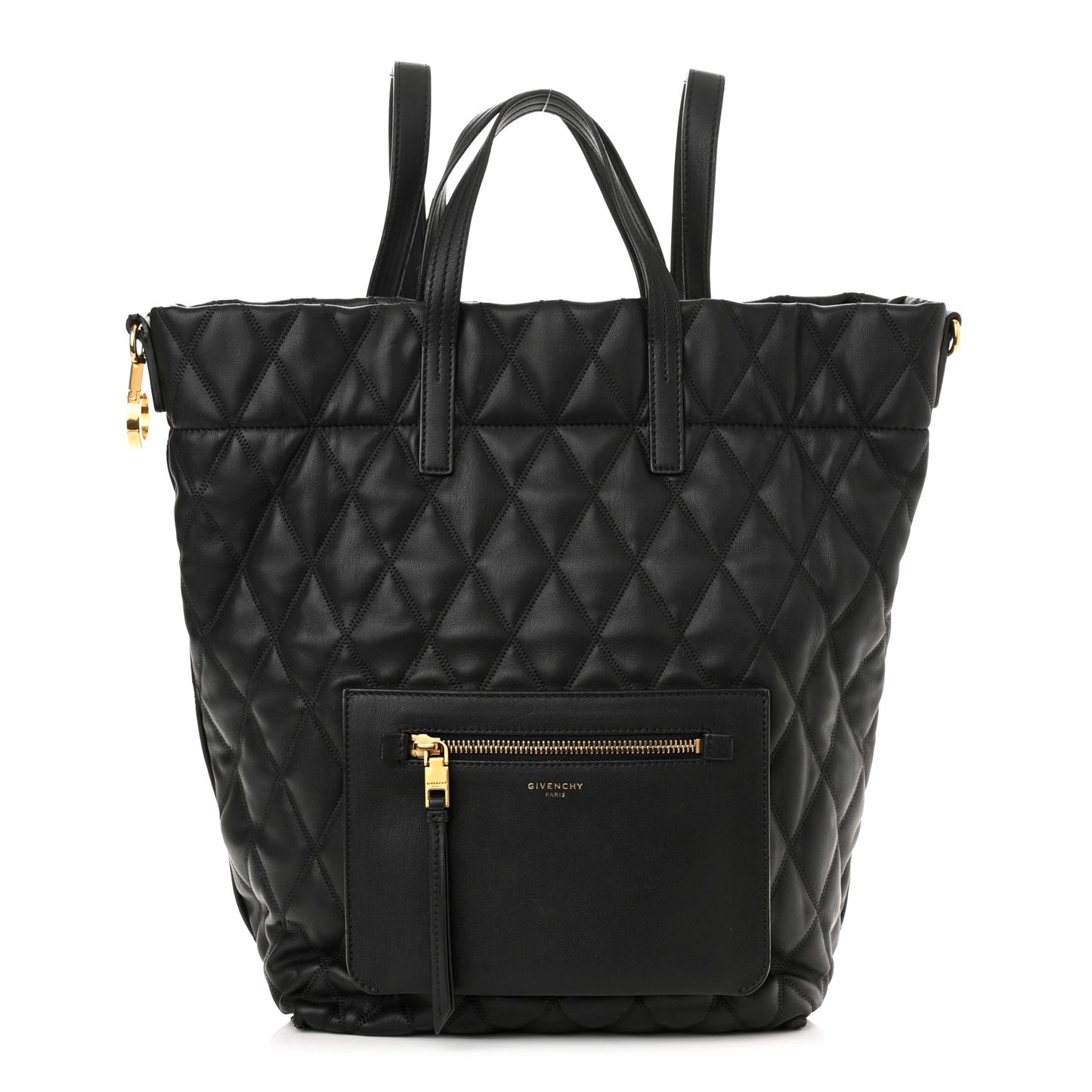 Rubberized Canvas Quilted Duo Backpack Black