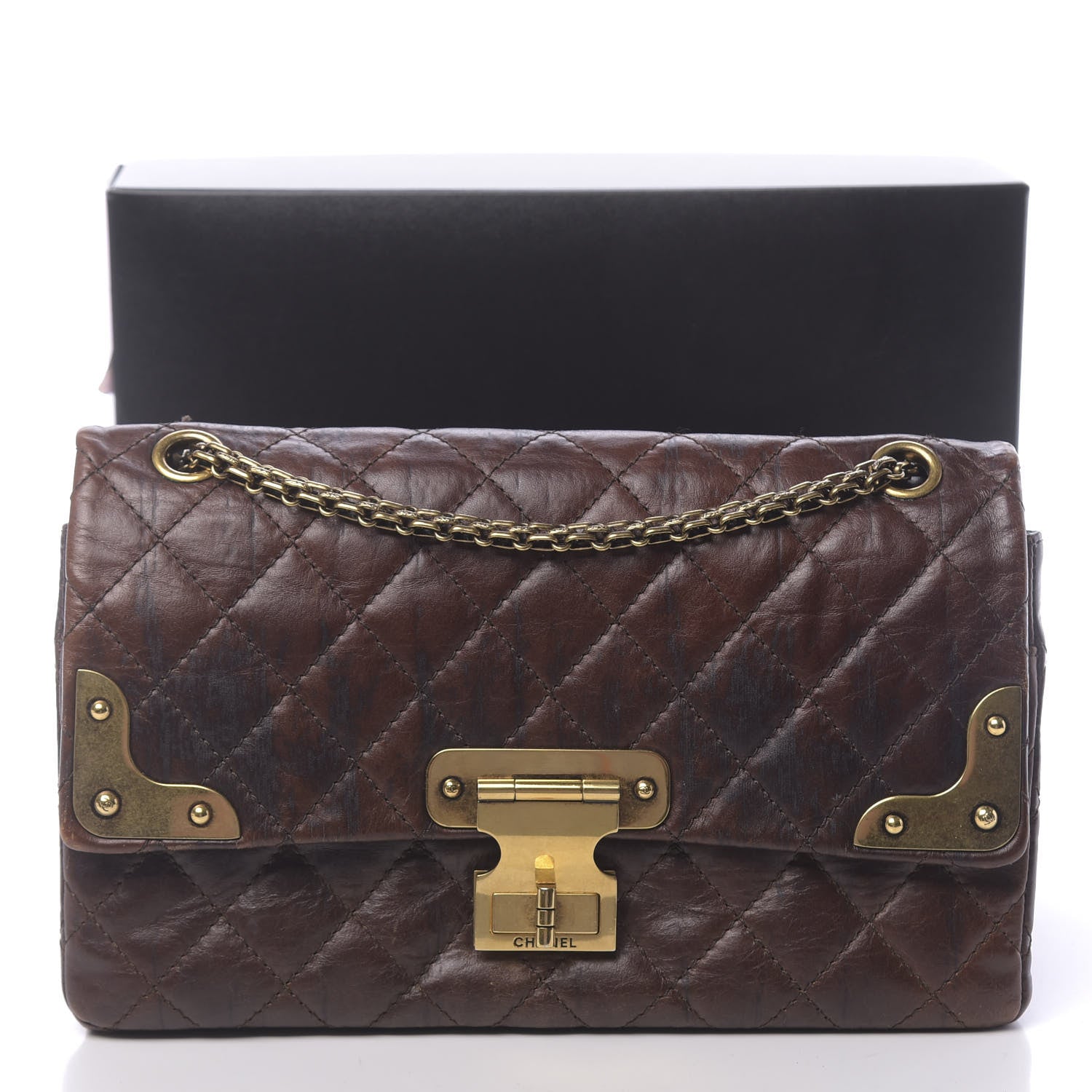 Chanel Aged Calfskin Quilted 2.55 Paris Shanghai Reissue 226 Flap Brown 12 of 12