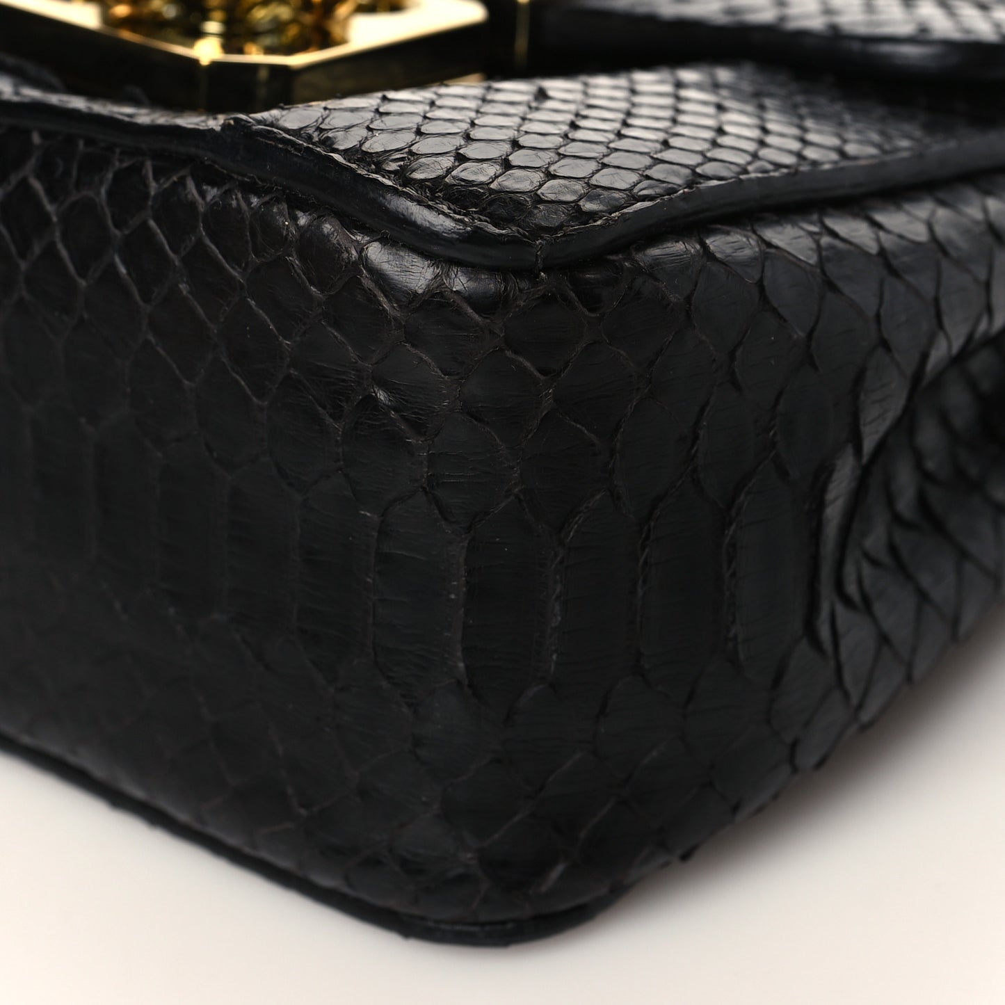 Snakeskin Mini Elsie Shoulder Bag Black