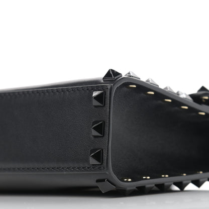 Valentino Garavani Vitello Monochrome Medium Rockstud Flip Lock Crossbody Bag Black 9 of 11