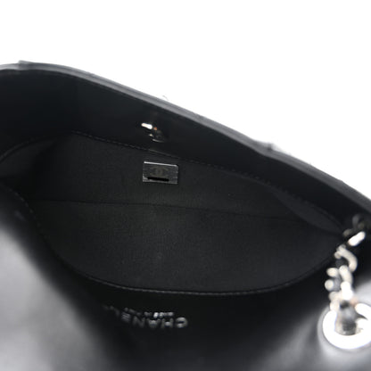Chanel Printed Lambskin Logo CC Envelope Clutch With Chain Black White 5 of 10