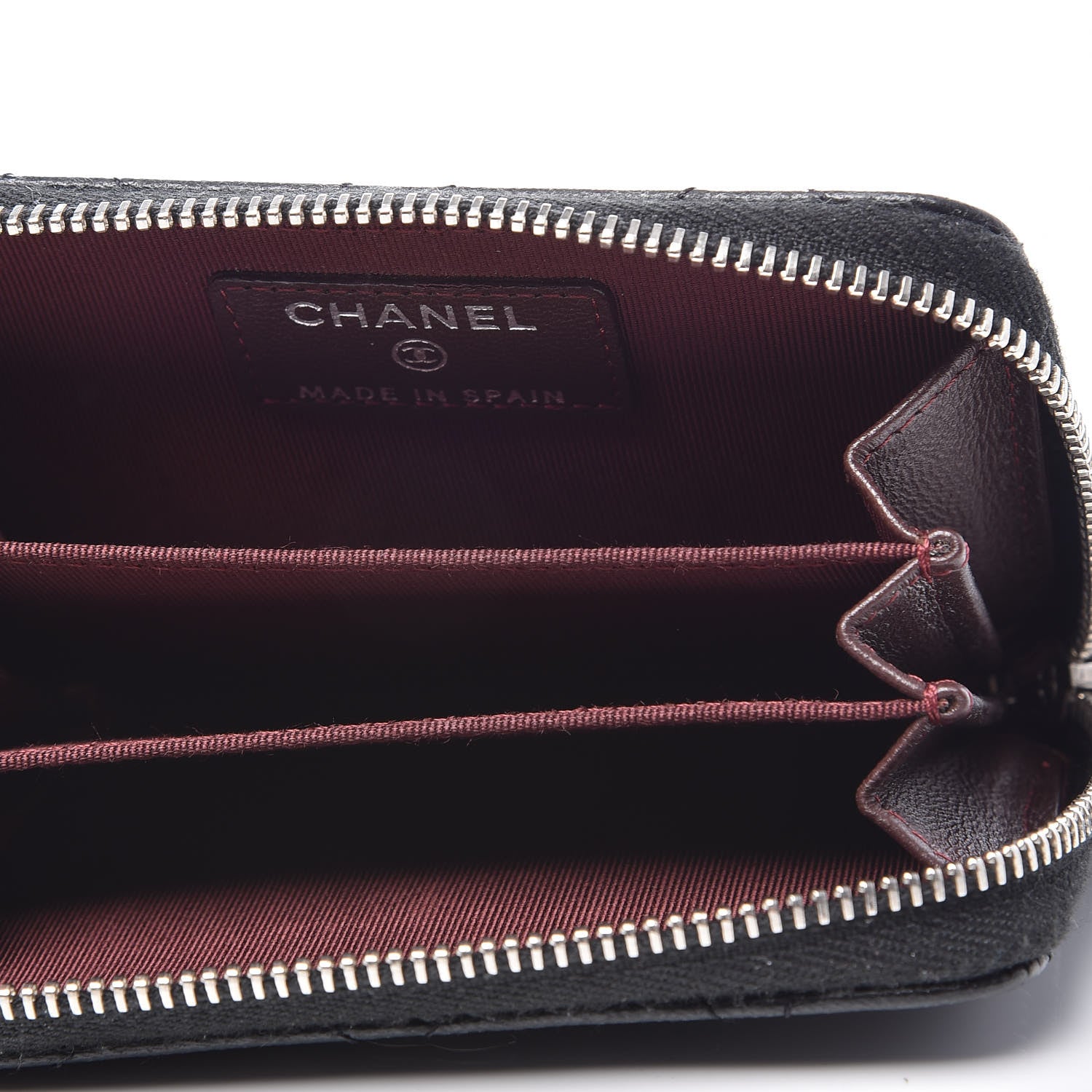 Chanel Lambskin Quilted Zip Coin Purse Black 5 of 7
