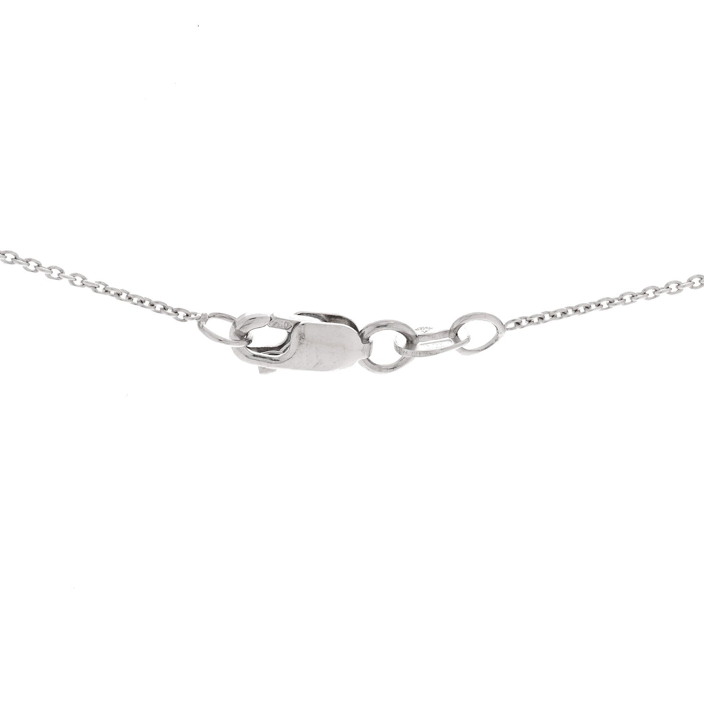 18K White Gold Diamond Love Letter O Pendant Necklace