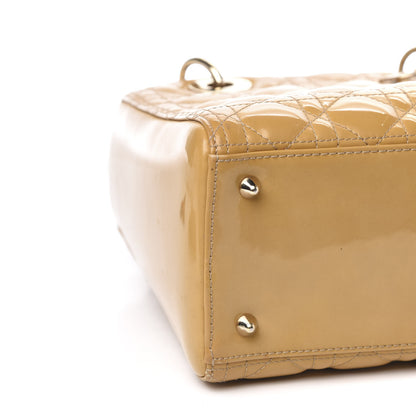 Christian Dior Patent Cannage Medium Lady Dior Beige 9 of 11