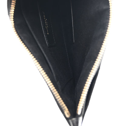 Saint Laurent Grain De Poudre Chevron Monogram Bill Pouch Black 5 of 8