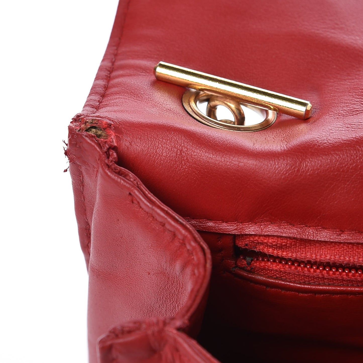 Lambskin Quilted Flap Red