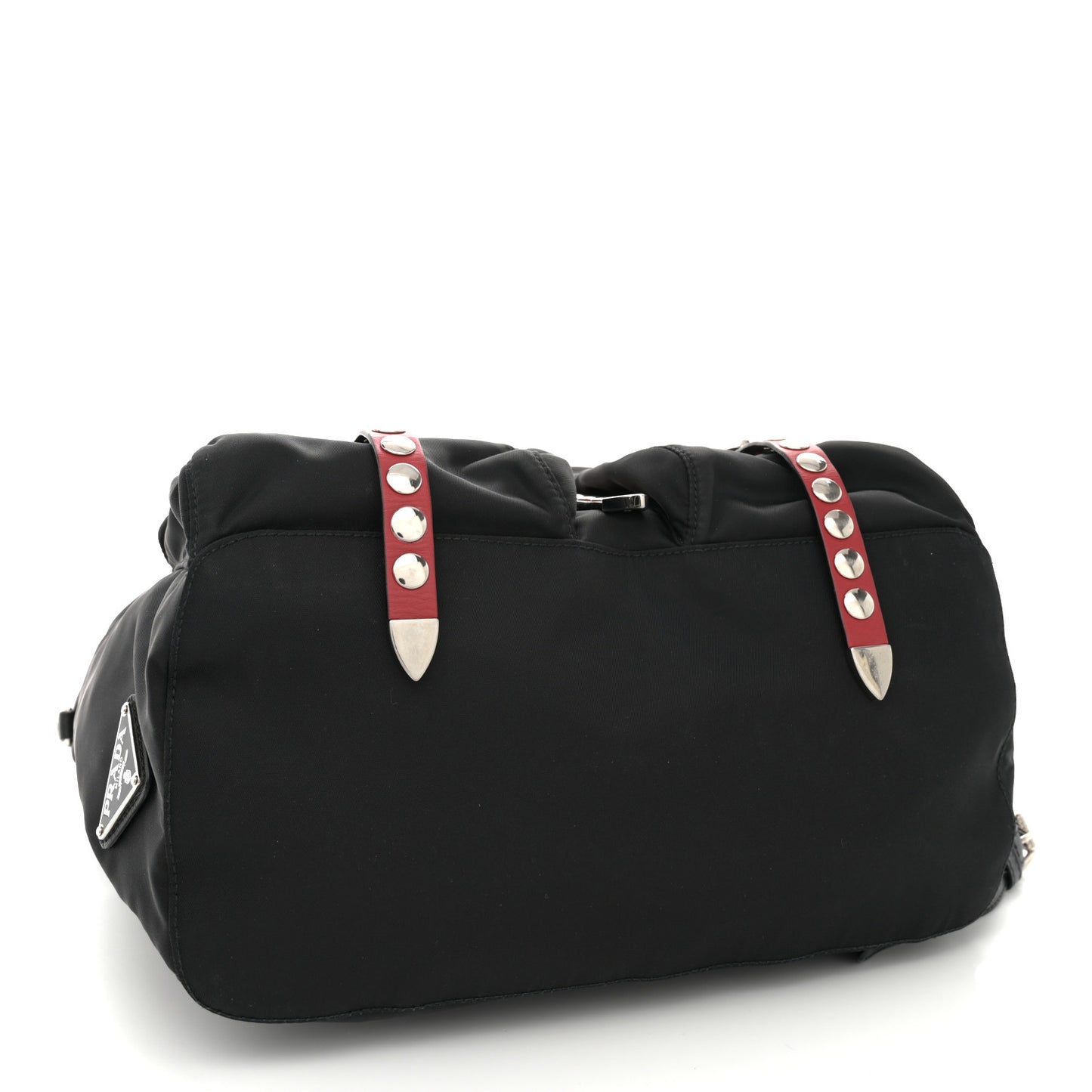 Nylon New Vela Studded Backpack Black Fuoco