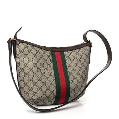 Gucci GG Supreme Monogram Web Small Ophidia Half Moon Hobo Brown 3 of 10