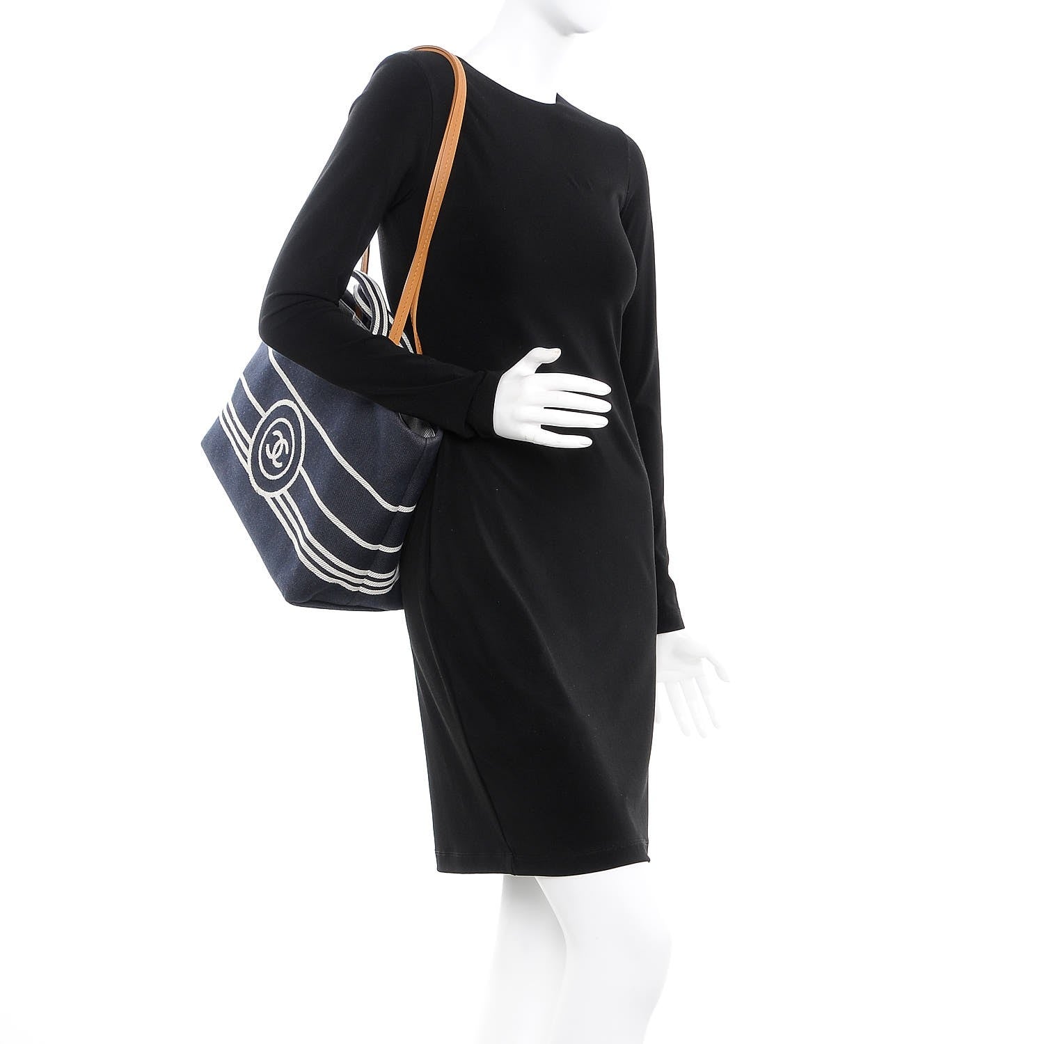 Chanel Denim Large Shopping Tote Black 3 of 16