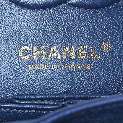 Chanel Iridescent Caviar Quilted Small Double Flap Dark Blue 6 of 10