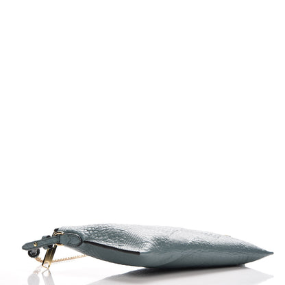Burberry Signature Grain Calfskin Check Embossed Peyton Crossbody Clutch Bag Celadon Blue 4 of 8