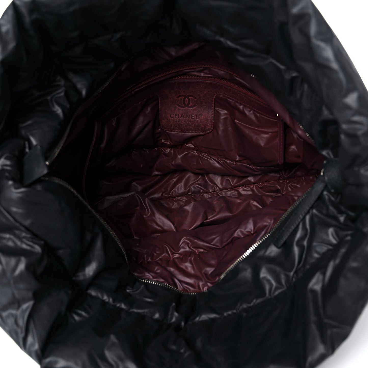 Nylon Quilted Large Coco Cocoon Tote Black